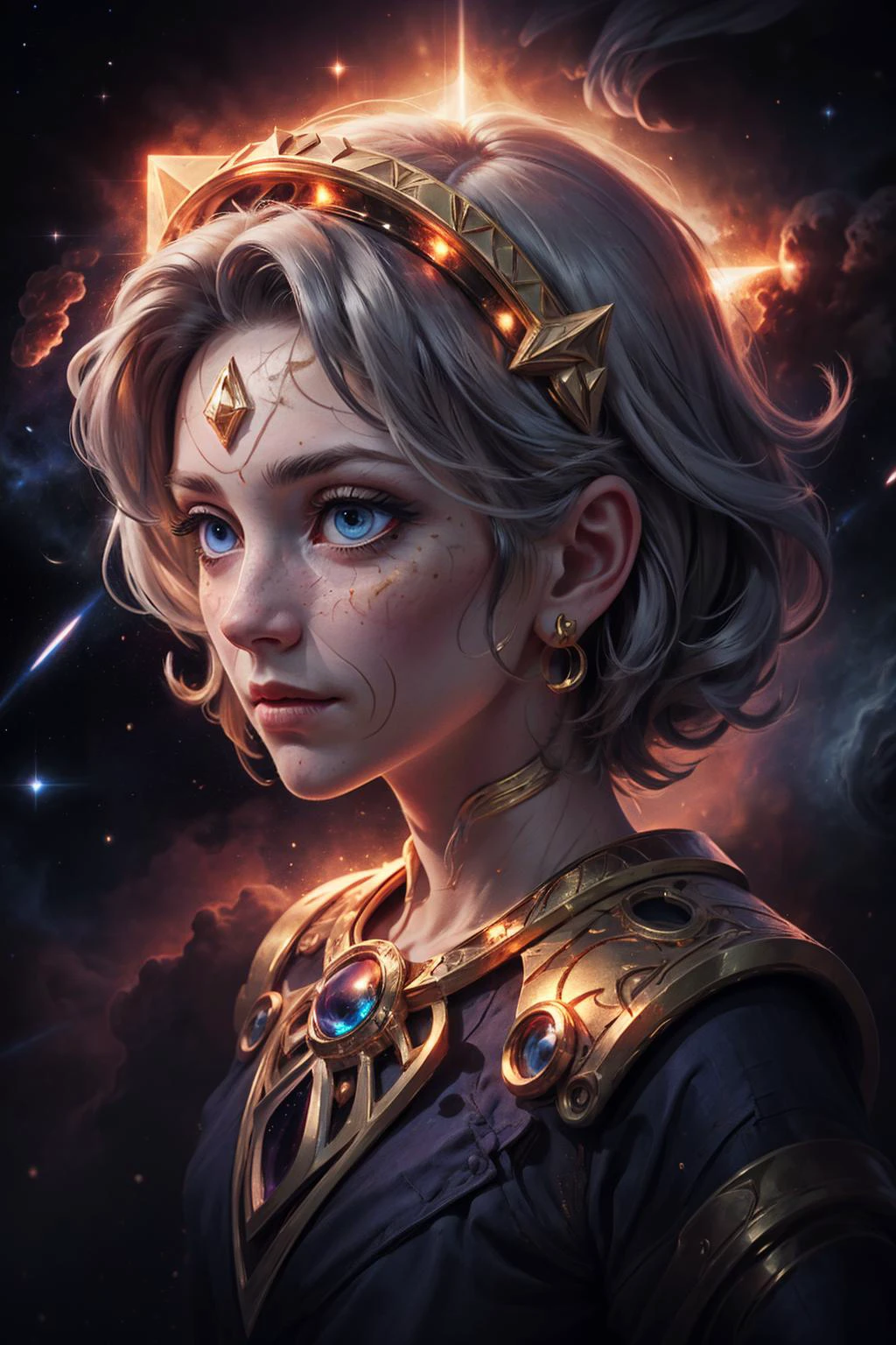 (masterpiece, best quality), aesthetic illustration, stylized digital art, <lora:add_detail_v5:1>, <lora:anime3d:0.75>, <lora:3DMM_V12:0.25>, 3DMM,
(1man, wrinkled face, old czech male:1.2), wise, blue eyes, gray hair, layer cut,
portrait, solo, upper body, looking at viewer, detailed background, detailed face, (<lyco:DecorationBundlev2:0.4>, ivorygoldai, ivory-gold theme:1.1) living star constellation, zodiac, horoscope, at peace, spiritual, gemini, geometric patterns, interstellar power, nebula, bright colorful lights, cosmic light, aura, shine, metaphysics, floating particles, backlighting, cosmic space background, dreamlike esoteric atmosphere,
<lora:LOL:0.5>,