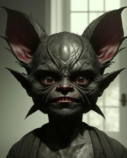 real photo of evil gremlin character, 8k, ultra realistic, detailed, sharp, horror, spooky, creepy, scary