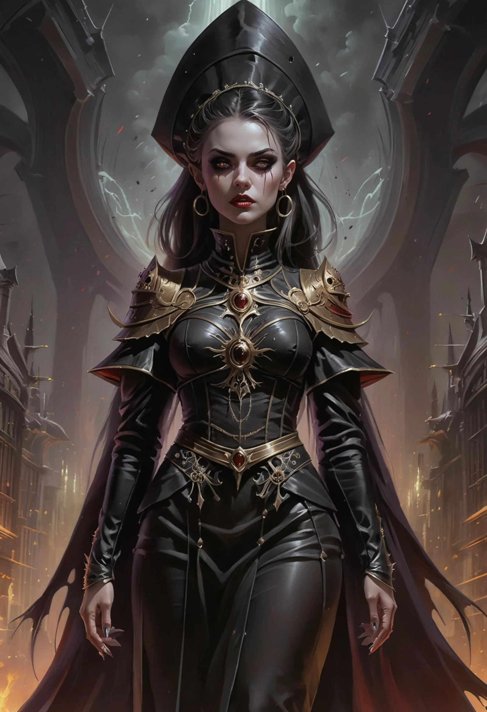 warhammer_40k_theme, warhammer_eldritch, gritty,
A young woman finds herself the guest of a vampire from the Vyrkos Dynasty bloodline. Will her dark romance lead her to take the Blood Kiss? Or will she resist her hostâs supernatural attraction?
<lora:EnvyDarkImpressionismXL01:0.8> <lora:EnvyDramaticPortraitXL01:0.8> <lora:EnvyCreativeOutfitXL01:0.8>