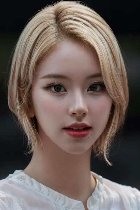 (masterpiece, best quality, beautiful quality, photorealistic, detailed lighting, extremely detailed skin, extremely detailed hair, shadows, 8k:1.2), (a picture of a woman, 1girl, bobcut, blond hair:1.2), <lora:add_detail:1>, <lora:twiceChaeyoungV1:1>,