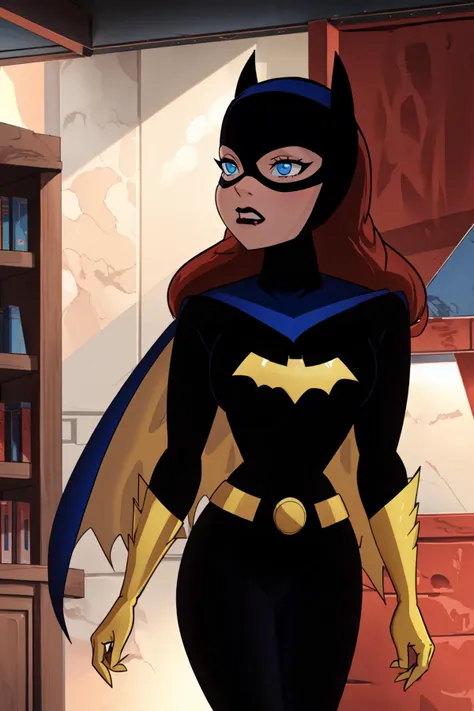 <lyco:Batgirl-step00001600:1.0>, batgirlv1, 1girl, cowboy shot, volumetric lighting