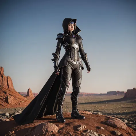 <lora:Gothic_Outfit:1> gothout, an android on an alien planet