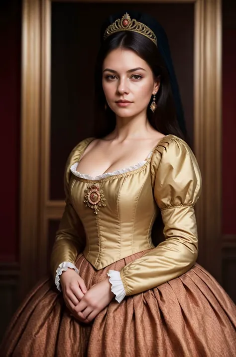 A stunning intricate full color picture of a beautiful woman, 18th-century court dress in a royal palace, portait, epic character composition,by ilya kuvshinov, alessio albi, nina masic,sharp focus, subsurface scattering, f2, 35mm, film grainAnastasia <lora:anastasiaLora_v10:1>