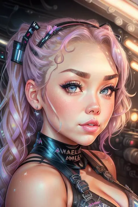S318_Haliene, closeup portrait of a woman, pigtails, pinup style,