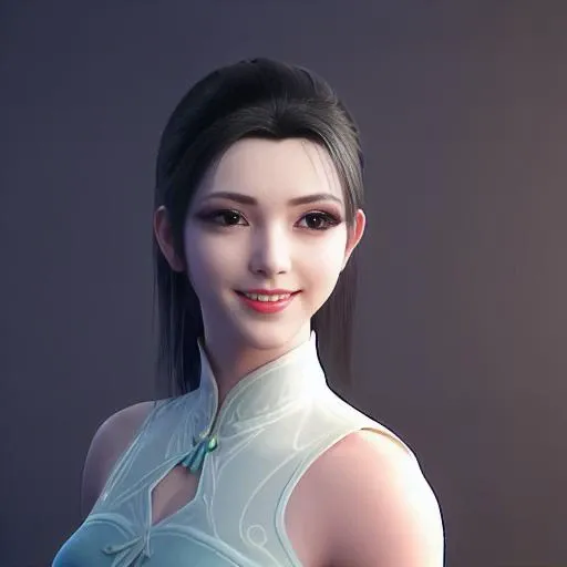 xuner is dancing, looking at viewer, smile,clean background <lora:xuner-000015:0.6>