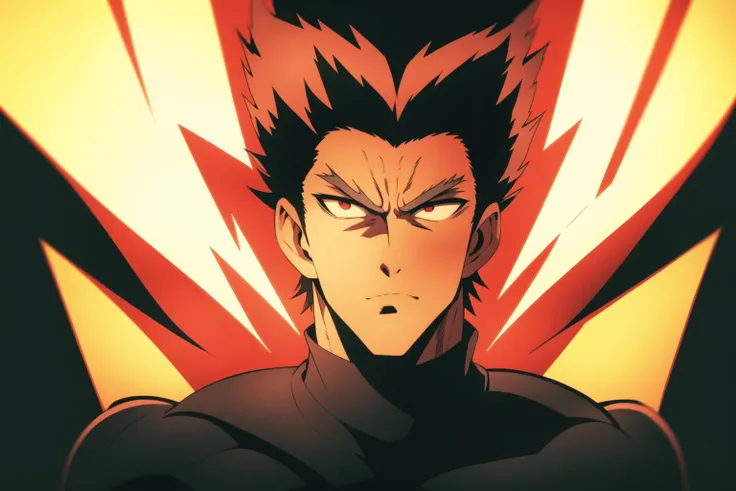 garou, anime, one punch, 1boy, black outfit, upper body, male focus, solo, aura, portrait, serious, <lora:Garou:0.8>