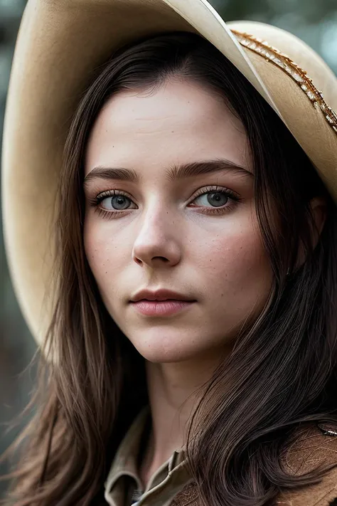 beautiful woman (Th0m4s1nMcK3nz13:.99), perfect hair, ((portrait)), (closeup:1.2), ((from the waist up)), ((( Tanzania :1.2 ))), natural skin texture, (( cowboy costume :1.2)), 24mm, 4k textures, soft cinematic light, adobe lightroom, photolab, hdr, intricate, elegant, highly detailed, sharp focus, ((((cinematic look)))), soothing tones, insane details, intricate details, hyperdetailed, low contrast, soft cinematic light, exposure blend, hdr, faded, now, ("I've got a bad feeling about this.":1.1)