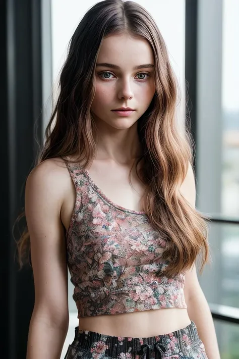 beautiful woman (Th0m4s1nMcK3nz13:.99), perfect hair, ((portrait)), (closeup:1.2), ((from the waist up)), ((( A chic, contemporary vegan restaurant, filled with a variety of gourmet vegan dishes and a warm, welcoming atmosphere :1.2 ))), natural skin texture, (( Floral print shorts and a tank top :1.2)), 24mm, 4k textures, soft cinematic light, adobe lightroom, photolab, hdr, intricate, elegant, highly detailed, sharp focus, ((((cinematic look)))), soothing tones, insane details, intricate details, hyperdetailed, low contrast, soft cinematic light, exposure blend, hdr, faded, now, ("I've got a bad feeling about this.":1.1)