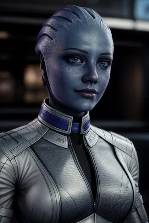 ((Best quality)), ((masterpiece)), (highly detailed:1.3), cowboy shot, masseffectliara hands on hip in a atrium with plants in the background, very skinny, slender fit body, ((detailed face)), (detailed skin), blue eyes, smile, cute face, nice hands, perfect hands, white armor, blue accents, realistic armor materials, shiny armor, dramatic lighting, wallpaper, intricate, sharp focus, ray tracing, rtx, professionally color graded, professional photography, ultra detailed, 4k, 8k, raw, <lora:masseffectliara:0.58>, detailed skin texture, (blush:0.5), (goosebumps:0.5), subsurface scattering, <lora:epi_noiseoffset2:0.5>, <lora:add_detail:1>, style of Ilya Kuvshinov