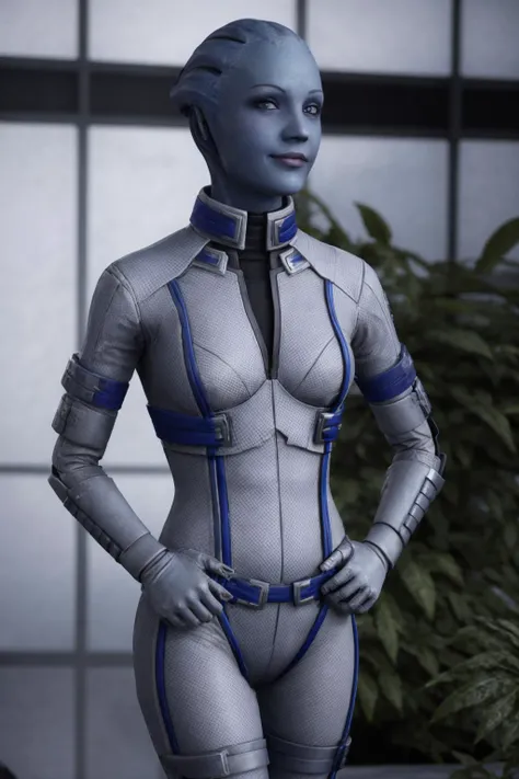 flat chest,  very skinny, slender fit body, blue skin
((detailed face)), (detailed skin), smile, <lora:Breasts_Helper_v2:0.6>,
masseffectliara posing holding her hip with her hands in a atrium with plants in the background, cute face, realistic armor materials, shiny armor, dramatic lighting, wallpaper, intricate, sharp focus, ray tracing, rtx, professionally color graded, professional photography, masterpiece, ultra detailed, high quality, best quality, 4k, 8k, raw <lora:masseffectliara:0.58> <lora:add_detail:0.25>, detailed skin texture, (blush:0.5), (goosebumps:0.5), subsurface scattering