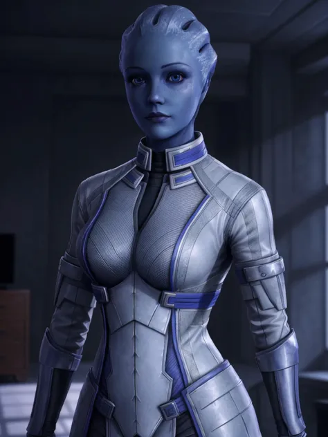 masseffectliara standing in a room, cute face, realistic armor materials, shiny armor, dramatic lighting, wallpaper, intricate, sharp focus, ray tracing, rtx, professionally color graded, professional photography, masterpiece, ultra detailed, high quality, best quality, 4k, 8k, raw <lora:masseffectliara:0.56> <lora:add_detail:0.25>