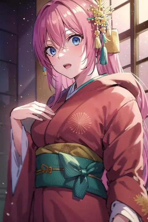 kayosudou, <lora:kayosudou-lora-nochekaiser:1>,
kayo sudou, blue eyes, pink hair, long hair, <lora:surprised_v100:1>, open mouth,
BREAK flower, flowes, green sash, hair ornament, japanese clothes, kimono, obi, red kimono, sash,
BREAK cowboy shot, looking at viewer,
BREAK indoors,
BREAK <lyco:GoodHands-beta2:1>, (masterpiece:1.2), best quality, high resolution, unity 8k wallpaper, (illustration:0.8), (beautiful detailed eyes:1.6), extremely detailed face, perfect lighting, extremely detailed CG, (perfect hands, perfect anatomy),