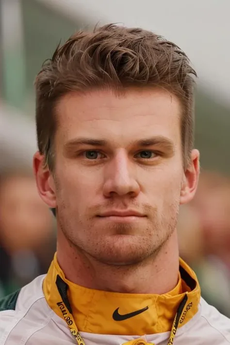 RAW photo, a close up portrait of HUL27 man <lora:niko_hulkenberg-HUL27-V1:1>, looking at viewer, (high detailed skin), 8k uhd, dslr, soft lighting, high quality, film grain, Fujifilm XT3