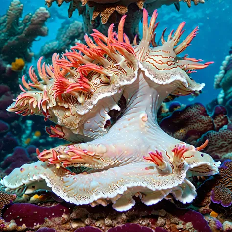 [Underwater wonderland][habitat:coral reefs|kelp forests|sea caves|rocky shores][nudibranchs:shellless|vibrant colors|graceful swimmers][displaying:intricate patterns|toxic defenses][captivating:living works of art|elegant and mysterious][dive:cool and captivating world][immersing:serene beauty|dazzling spectacle|kaleidoscope of colors]. <lora:Gastropoda:1> no humans, gastropoda, full body, animal focus, solo, animal, realistic, masterpiece, best quality, detailed, realistic, 8k UHD, high quality, lifelike, precise, vibrant, absurdres, SimplepositiveXLv1