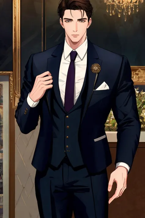 Masterpiece, highly detailed,absurdres, fine detail, HDR, 
handsome FH_man, a man with a tie and a jacket ,masculine FH_face, fit FH_body
 <lora:edgBekoIkemenWorld:1>