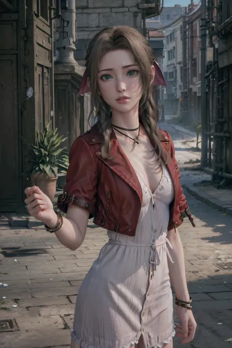 realistic, realism, photorealism, photo-realistic, high contrast, (photorealistic:1.4), 8k high definition detailed realistic, (best quality, masterpiece:1.2), NSFW, photon mapping, radiosity, physically-based rendering, best quality, highly detailed,1girl, ffalice, green eyes,sea, sky, beach, jacket, dress, cow girl pose, voluptuous