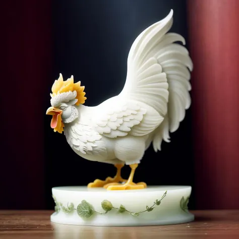 a transparent-jadecarvingcd statue of a rooster, solo, <lora:jadecarvingcd-000006:0.8>, no humans, high quality, masterpiece, realistic, photorealistic, long-focus, outdoors