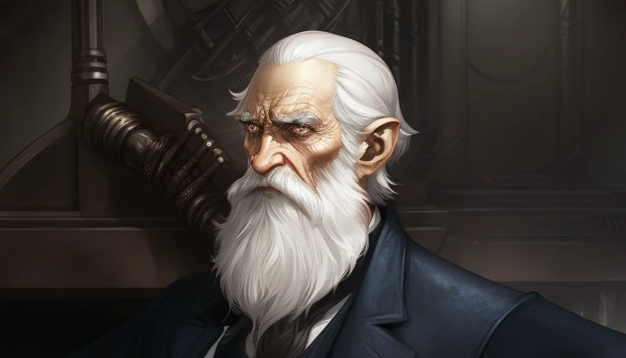 charliebo artstyle, charles darwin, a man with a beard and a suit jacket is looking off to the side with a serious look on his face