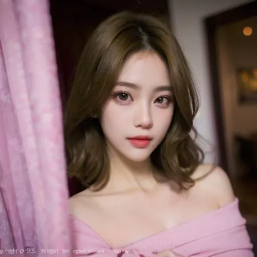 (RAW photo, best quality), (realistic, photo-realistic:1.3), masterpiece, an extremely delicate and beautiful, extremely detailed, CG, unity , 2k wallpaper, Amazing, finely detail, light smile, extremely detailed CG unity 8k wallpaper, huge filesize, ultra-detailed, highres, absurdres, soft light, (((medium hair:1.3), short bang, pink hair, floating hair novafrogstyle)), beautiful detailed girl, detailed fingers, extremely detailed eyes and face, beautiful detailed nose, beautiful detailed eyes, long eyelashes, light on face, looking at viewer, (closed mouth:1.2), 1girl, cute, young, mature face, (full body:1.3), ((small breasts)), realistic face, realistic body, beautiful detailed thigh, (ulzzang-6500-v1.1:0.8),majic,<lyco:mousa:1>,