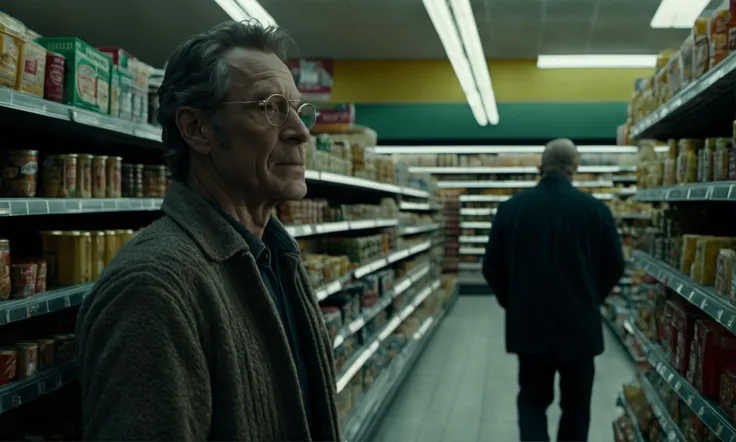 film still of a professional Hollywood movie, people in a small US supermarket, highly detailed, intricate details, 4K ultra HD, cinematic lighting, nurlens
