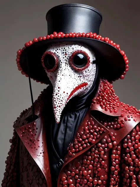 <lora:Morph:0.2> Plague Doctor made of blood cells