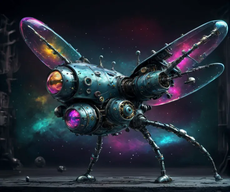 drkkaw, kawaii Award winning photograph of a futuristic [dragonfly:spaceship:20] ((hybrid)), in space with beautiful nebula, Oil Paint, Colorful, Neon, 3D, Ultra-HD, Perfectionism, OLED, insanely detailed and intricate, hyper maximalist, elegant, ornate, hyper realistic, super detailed, <lora:Drkkaw:0.8>
