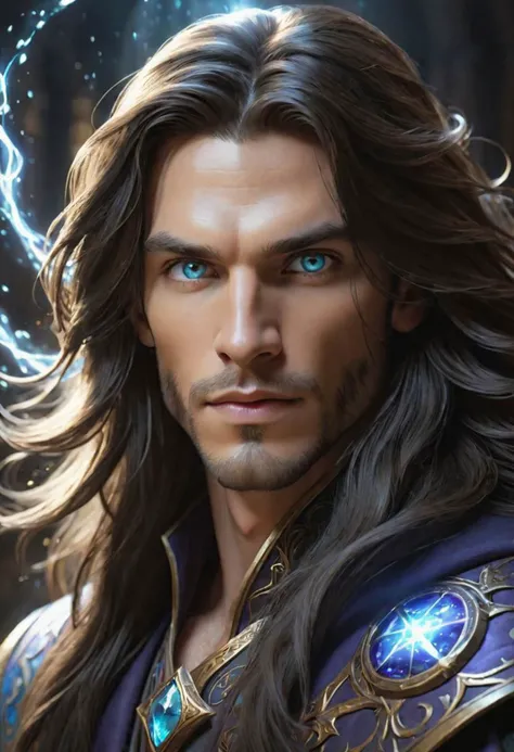 (masterpiece), (best quality), (aesthetic + beautiful + harmonic) | (1male mage BREAK(dark long hair, light colored eyes, fair faced:1.5)), {{Floating Magic Spell and a burst of magic}}, looking at viewer, close-up, ((cinematic lighting + dynamic angle), ray tracing, ((very aesthetic)), absurdres:1.5)