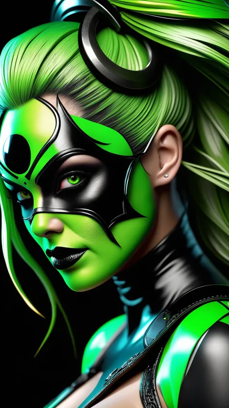 (Realistic), masterpiece, best quality, cinematic lighting, <lora:xl_yamer_style-1.0:0.1.2>, natural shadow, highest detail, professional photography, detailed background, depth of field, insane details, intricate, aesthetic, subsurface scattering, dynamic angle, Human facing in hopeless black hole,Yin and Yang, (masterpiece, high quality, horror:1.3), (solo:1.1), toxic crusaders style, a digital arf of a green mutant girl, cover of a deathcore band, Extreme detail, photorealistic, morbid, paper texture, nsfw