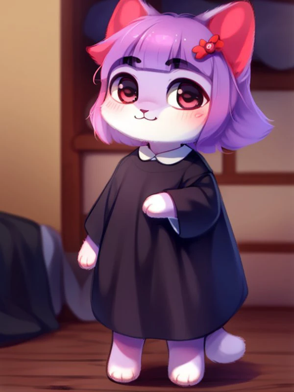 (8k, RAW photo,high resolution,high quality),
happy cat, chibi, 
black dress
((small cat:1.4)), (detailed fur), (detailed face), detailed background, by dagasi,(by personalami), by SilverFox5213,[by Ruan Jia]
cute paws of a cat, fluffy
 <lora:my_LoRA_masunya_v3:1> 
((cat_nose))