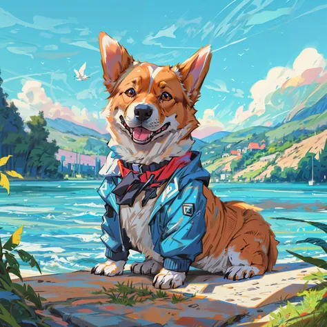 corgi style by snatti, PIXIV, corgi by the lake, blue sky, cute, adorable,
composition, (masterpiece), top quality, best quality, (absurdres), deep focus, intricate details, high quality, ultra high res, 8k, UHD, HD <lora:corgi style by snatti_20231101164707-000014:0.6> <lora:add_detail:0.4>