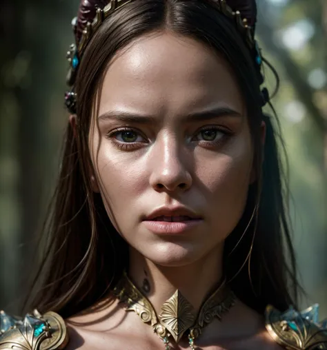 1girl , beauty face, armor gold, ((realism)), extremely high quality RAW photograph, ultra detailed photograph, sharp focus, high resolution, (detailed skin:1,3),high quality, film grain, Fujifilm XT3,Highly Detailed, movie, (Cinematic Photo:1.3) of (Realistic:1.3),(Disgusting:1.3) Photorealism, (Magical Photo:1.3) of (Realistic:1.3), Crystalcore, Bejeweled, ethereal, hyperdetailed fantasy character, Dreamlike, Ethereal Fantasy, Realistic, Fiction, Full-HD, HD, 8K, Soft Lighting, Beautiful Lighting,Highly Detailed,Highly Detailed,(Photorealism:1.3)