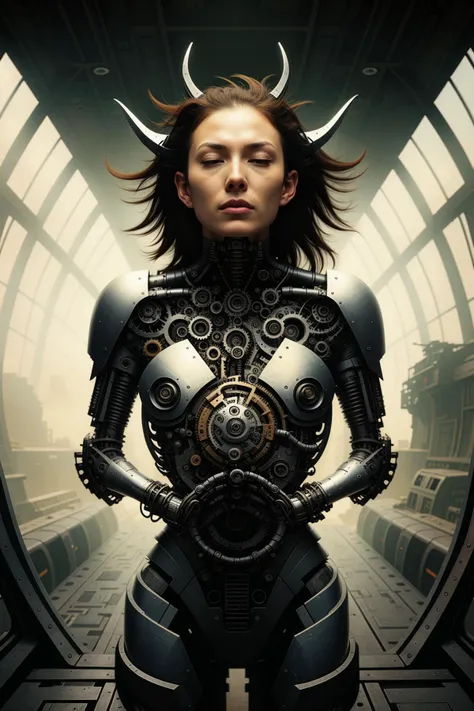 TL1_Reelmech complex 3d render ultra detailed of a beautiful porcelain profile woman android face, cyborg, robotic parts, 150 mm, beautiful studio soft light, rim light, vibrant details, luxurious cyberpunk, lace, hyperrealistic, anatomical, facial muscles, cable electric wires, microchip, elegant, beautiful background, octane render, H. R. Giger style, 8k, best quality, masterpiece, illustration, an extremely delicate and beautiful, extremely detailed ,CG ,unity ,wallpaper, (realistic, photo-realistic:1.37),Amazing, finely detail, masterpiece,best quality,official art, extremely detailed CG unity 8k wallpaper, robot, silver helmet, full body