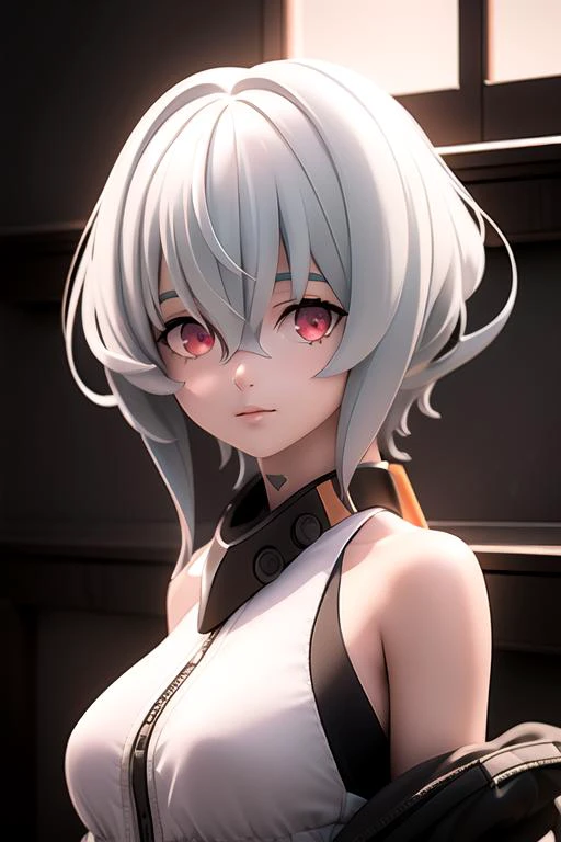(best quality:1.1), (masterpiece:1.4), photorealistic, looking at viewer, , , ligne claire, (semi-realistic:1.4), 1girl, solo, <lora:noir_synduality_noir:0.78>, noir_synduality_noir, grey hair, red eyes, , , hair between eyes, , The Valley of the Lost, 4k resolution
