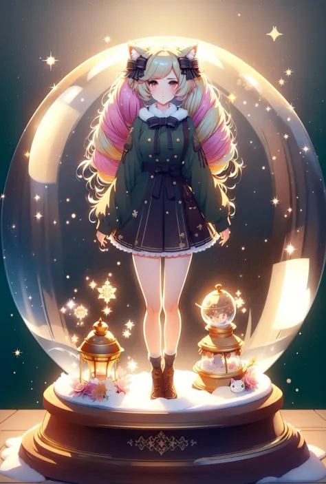 Snow Globe,<lora:Ð¡Ð½ÐµÐ¶Ð½ÑÐ¹ ÑÐ°Ñ Ð½Ð¾Ð²Ð¾Ð³Ð¾Ð´Ð½Ð¸Ð¹(Snow Globe):1.1>, <lora:ÐÐ¾ÑÐºÐ°-Ð´ÐµÐ²Ð¾ÑÐºÐ° Ð¸Ð· ÑÐ¾Ðº ÑÐ¾Ñ(Himeko, very long hair, red eyes, hair bow, twin_drills, twintails, long hair,cat ears, yellow cat ears,):0.7>, Himeko, very long hair, red eyes, hair bow, twin_drills, twintails, long hair,cat ears, yellow cat ears, (((masterpiece))), (((best quality))), (((illustration))), (((finely detail))), ((extremely detailed cg unity 8k wallpaper, highres)), (beautiful detailed face and eyes and hair:1.1), (an extremely delicate and beautiful girl:1.2), ultra-detailed, ultra high res, high quality, 4K, extreamly delicate and beautiful, full_body, standing,  in full growth, hourglass waist