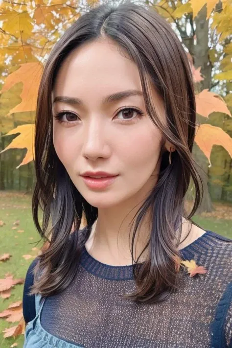 1girl,(wearing autumn outfit:1.2),(RAW photo, best quality), (realistic, photo-realistic:1.4), masterpiece, an extremely delicate and beautiful, extremely detailed, 2k wallpaper, Amazing, finely detail, extremely detailed CG unity 8k wallpaper, ultra-detailed, highres, soft light, beautiful detailed girl, extremely detailed eyes and face, beautiful detailed nose, beautiful detailed eyes,cinematic lighting,(autumn scenery:1.3),perfect anatomy, <lora:raychell_lora:0.8>