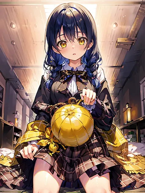 <lora:MegumiTadokoro:1>,high res, masterpiece,Megumi Tadokoro, blue hair, solo, 1girl,outside,deatailed background, detailed eyes, ((yellow eyes))