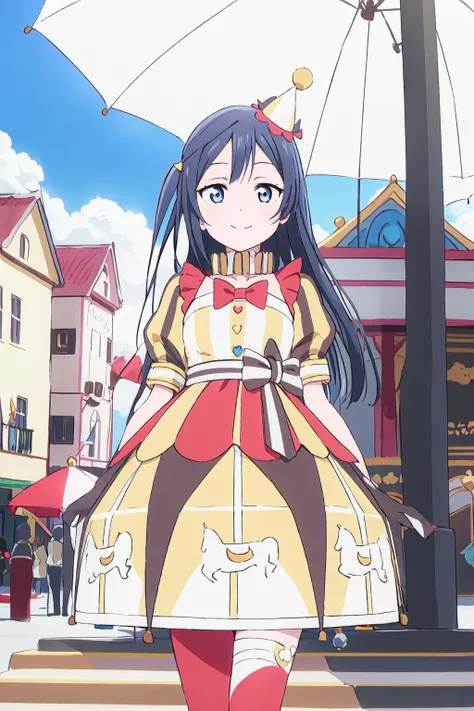 (best quality, masterpiece:1.2), 1girl, solo, anime, anime screencap, ray tracing, global illumination, ultra resolution image, vivid color, cinematic light, lens flare, light on face, glow eyes, depth of field, happy, detailed background, cute, straight-on, smile, looking at viewer, outdoors, sky, cloud,
<lora:A_Yuki Setsuna INOW:0.8> yuki setsuna, inow dress