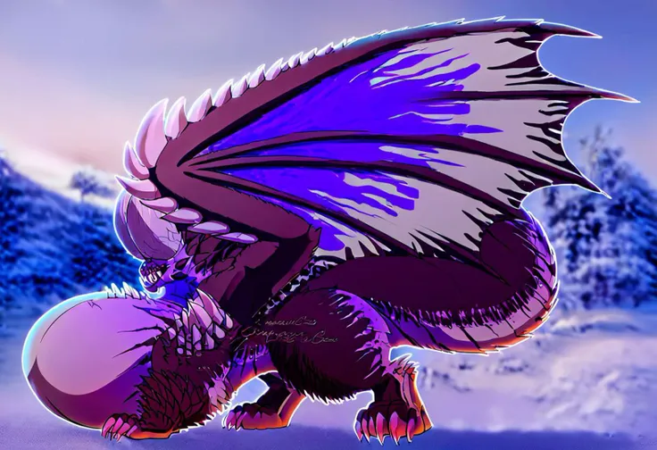 masterpiece, 4k, pyc, pyc art, huge ass, huge hips, feral, snow wolf, extemely detailed, amazing detailes, Score_9, Score_8, Score_7, Score_6, Score_5, dynamic, scenic, detailed, nergigante,