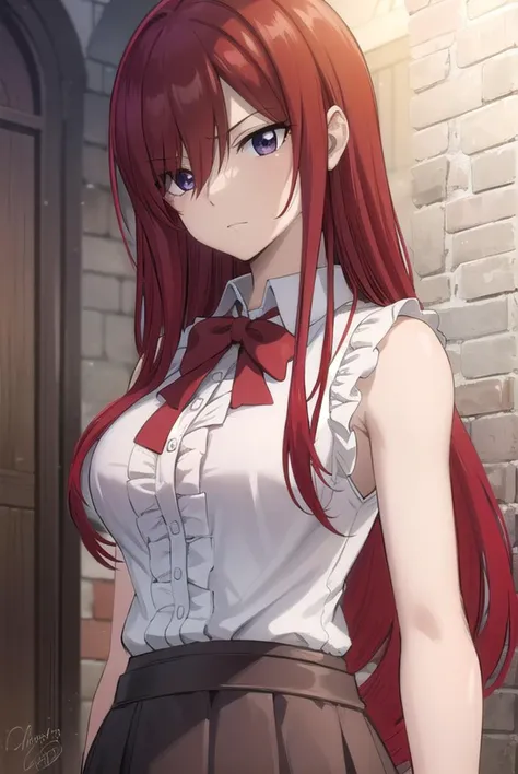 erzascarlet, <lyco:erzascarlet-lyco-nochekaiser:1>,
erza scarlet, long hair, (red hair:1.5), hair between eyes, (brown eyes:1.5),
skirt, shirt, bow, boots, sleeveless, sleeveless shirt, tattoo, white shirt, frills,
BREAK indoors, guild,
BREAK looking at viewer, (cowboy shot:1.5),
BREAK <lyco:GoodHands-beta2:1>, (masterpiece:1.2), best quality, high resolution, unity 8k wallpaper, (illustration:0.8), (beautiful detailed eyes:1.6), extremely detailed face, perfect lighting, extremely detailed CG, (perfect hands, perfect anatomy),