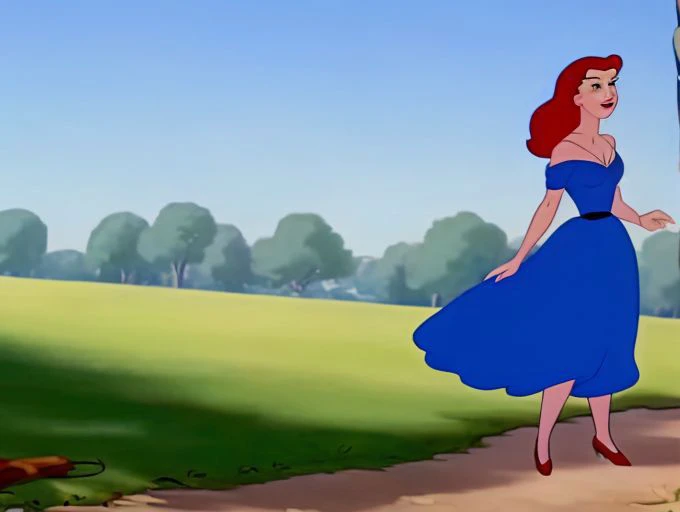 high quality animation cell of ( Oh, one girl I love with all my heart And one girl I do not know. ), dbluth, animated country music video scene, muted color scheme, hd, trending, FleischerStyle