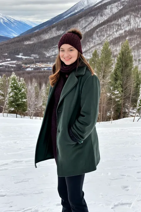 <lora:coanu3de878c739g2meg:1>, coanu3de878c739g2meg, realistic photo of a woman, wearing a large coat, wearing a turtleneck sweater, wearing a scarf, wearing a beenie, wearing ski pants, wearing ski boots, within Civitai TOS rules, within Civitai TOS guidelines, content that will not be deleted for breaking Civitai TOS, nothing sus, super G rated