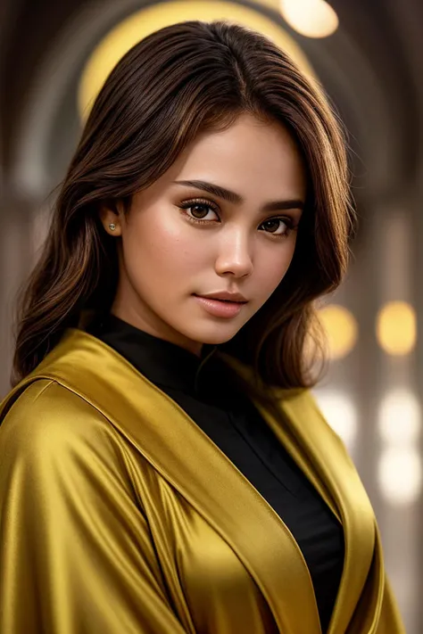photo of beautiful (1valaw1:0.99), a woman with perfect hair, wearing Golden Yellow (cassock:1.1), (cosmic background:1.1), (closeup), modelshoot style, (extremely detailed CG unity 8k wallpaper), professional majestic photography, (Leica M6 Camera), 24mm, exposure blend, hdr, faded, extremely intricate, High (Detail:1.1), Sharp focus, dramatic, soft cinematic light, (looking at viewer), (detailed pupils), 4k textures, elegant, ((((cinematic look)))), soothing tones, insane details, hyperdetailed, low contrast, epicPhoto