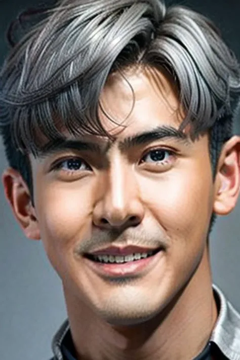 ((((1boy ,Face facing lef, medium shot, light gray short hair  color :1.5)))),(8k, RAW photo, best quality, masterpiece:1.2), (realistic, photo-realistic:1.4), (extremely detailed CG unity 8k wallpaper) , ((  smile close up shot portrait of a charming Horsen posing for shang yoon magazine in light blue, in the style of deconstructed tailoring, close up, rounded, precisionist, limited color range, duckcore, celestial :1.4)),((super biggest muscle chest )), ((muscular arms and a broad chest, strong, athletic, muscle:1.3 )), hyper detailed, soft lighting, strong backlight, beautiful lighting , hyperreal, front shot, ((random photorealistic full pose :1.3)),(day scene:1.2) 4k, cinematic, widescreen, zoom out, intricate detail, finely detailed, hyper detailed, insane details, centered, epic composition, smooth, extreamly realistic, cenematic, attractive beautiful, hyper realistic, photographed by Canon EOS 6D Mark II RF