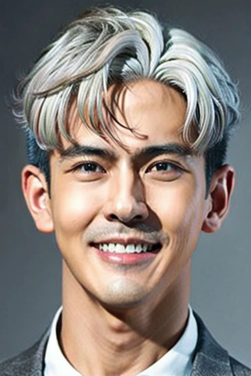 ((((1boy ,Face facing lef, medium shot, white short hair  color :1.5)))),(8k, RAW photo, best quality, masterpiece:1.2), (realistic, photo-realistic:1.4), (extremely detailed CG unity 8k wallpaper) , ((  smile close up shot portrait of a charming Horsen posing for shang yoon magazine in light blue, in the style of deconstructed tailoring, close up, rounded, precisionist, limited color range, duckcore, celestial :1.4)),((super biggest muscle chest )), ((muscular arms and a broad chest, strong, athletic, muscle:1.3 )), hyper detailed, soft lighting, strong backlight, beautiful lighting , hyperreal, front shot, ((random photorealistic full pose :1.3)),(day scene:1.2) 4k, cinematic, widescreen, zoom out, intricate detail, finely detailed, hyper detailed, insane details, centered, epic composition, smooth, extreamly realistic, cenematic, attractive beautiful, hyper realistic, photographed by Canon EOS 6D Mark II RF