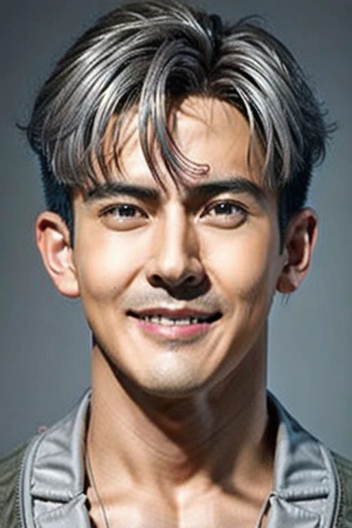 ((((1boy ,Face facing lef, medium shot, light silver short hair  color :1.5)))),(8k, RAW photo, best quality, masterpiece:1.2), (realistic, photo-realistic:1.4), (extremely detailed CG unity 8k wallpaper) , ((  smile close up shot portrait of a charming Horsen posing for shang yoon magazine in light blue, in the style of deconstructed tailoring, close up, rounded, precisionist, limited color range, duckcore, celestial :1.4)),((super biggest muscle chest )), ((muscular arms and a broad chest, strong, athletic, muscle:1.3 )), hyper detailed, soft lighting, strong backlight, beautiful lighting , hyperreal, front shot, ((random photorealistic full pose :1.3)),(day scene:1.2) 4k, cinematic, widescreen, zoom out, intricate detail, finely detailed, hyper detailed, insane details, centered, epic composition, smooth, extreamly realistic, cenematic, attractive beautiful, hyper realistic, photographed by Canon EOS 6D Mark II RF