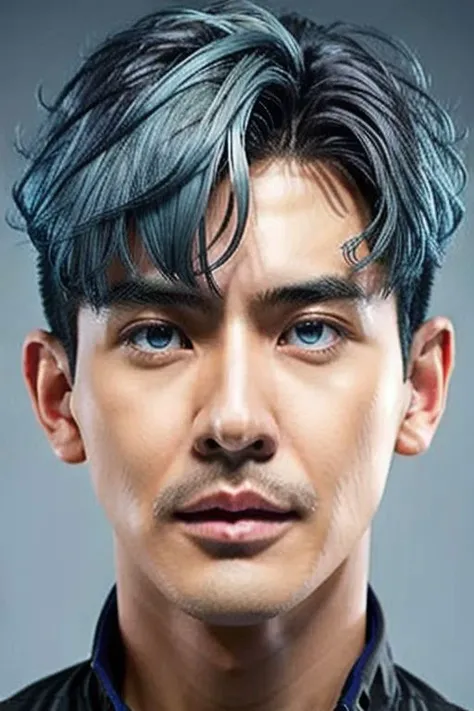 ((((1boy ,Face facing lef, medium shot, light blue short hair  color :1.5)))),(8k, RAW photo, best quality, masterpiece:1.2), (realistic, photo-realistic:1.4), (extremely detailed CG unity 8k wallpaper) , ((  close up shot portrait of a charming Horsen posing for shang yoon magazine in light blue, in the style of deconstructed tailoring, close up, rounded, precisionist, limited color range, duckcore, celestial :1.4)),((super biggest muscle chest )), ((muscular arms and a broad chest, strong, athletic, muscle:1.3 )), hyper detailed, soft lighting, strong backlight, beautiful lighting , hyperreal, front shot, ((random photorealistic full pose :1.3)),(day scene:1.2) 4k, cinematic, widescreen, zoom out, intricate detail, finely detailed, hyper detailed, insane details, centered, epic composition, smooth, extreamly realistic, cenematic, attractive beautiful, hyper realistic, photographed by Canon EOS 6D Mark II RF