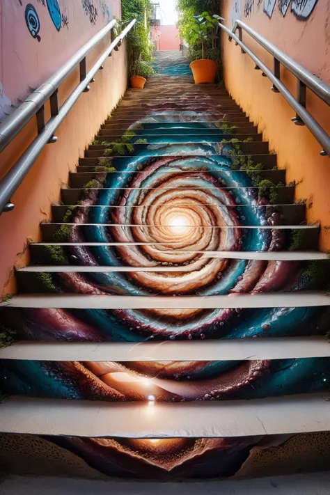 hole, <lora:stairart2:1> stair-art, <lora:EnvyBetterHiresFixXL01:1>, (high detailed skin:1.2), 8k uhd, dslr, soft lighting, high quality, film grain, Fujifilm XT3