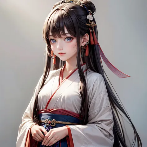 1girl,best quality,masterpiece,8k,absurdres,hanfu,cute,simple background,the song dynasty clothing,