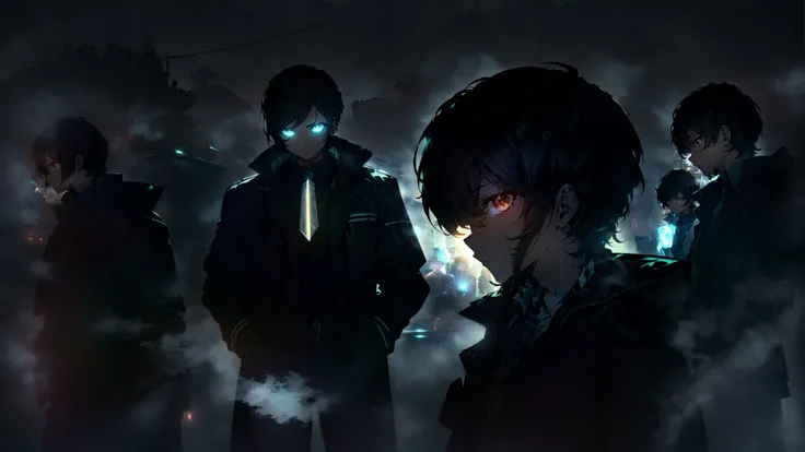 multiple boys,glowing eyes,n the style of synthetism-inspired, hallyu, raw and edgy, made of mist, oshare kei, ferrania p30
<lora:~Q?-YN hallyu:0.8>