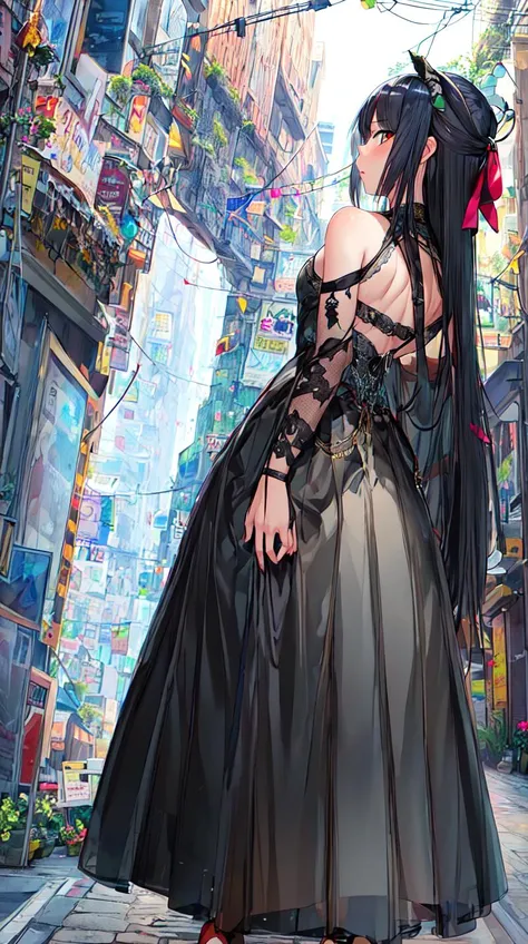1girl, <lora:red potato rinrin:1> red potato rinrin, (masterpiece, best quality, high quality, highres, ultra-detailed,clean line art),  Ultra long skirt